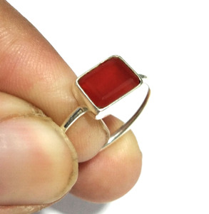Bague en Pierre Naturelle Cornaline, Argent Sterling 925 Massif, Faite à la Main, Style Bohème, Motif Floral, Certifiée par un tiers, Bijou Tendance - Product Image 3