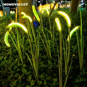 Artificial plastic simulates glowing plant flowers outdoor garden lamp led reed lawn lights for christmas decorative lighting