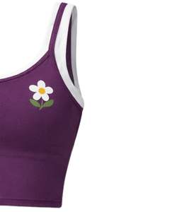 Conjunto de Top Corto y Minifalda Morado para Mujer, Personalizado por el Fabricante, Sujetador Deportivo sin Mangas, Dos Piezas, para Yoga, Gimnasio, Verano, Casual, Fitness - Product Image 3