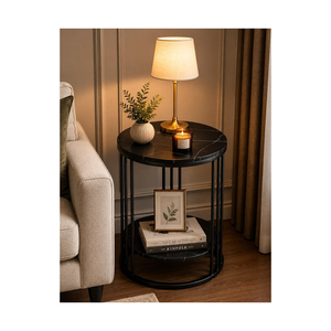 Table d'appoint moderne en métal, design élégant et nouveau, table d'appoint personnalisée avec plateau en verre, décoration pour chambre à coucher, maison, hôtel - Product Image 5