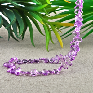 Brazilian <b>Amethyst</b> 10-14mm Smooth Slice Shape 16 Inch Long Gemstone Beads Strand - Product Image 3