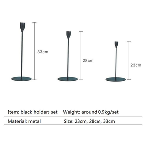 Matte <b>Black</b> Metal Iron Taper <b>Candlestick</b> <b>Holders</b> Christmas Home Decor Waterproof - Product Image 5