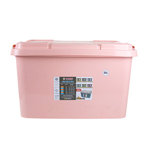 Durable 90L Eco-Friendly Lightweight Plastic Storage <b>Box</b> with Lid for Bathroom Wardrobe Clothing Home or Office Container - Product Image 2