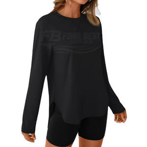 Hauts de sport ajustés pour femmes fabriqués en usine, protection solaire UPF 50+, respirants et à séchage rapide pour la course et la gym - Product Image 3