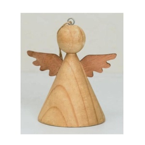 Ángel hecho a mano de madera de mango con colgante de estrella de metal Escaparate de Navidad Mesa Mango Madera Adorno de Navidad Escultura - Product Image 4