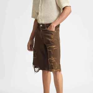 Nouveaux shorts d'été en gros pour hommes et shorts en jean à manches courtes avec logo personnalisé tendance - Product Image 4