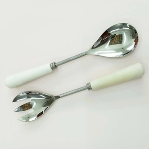 Juego de Cuchara y Tenedor para Ensalada de Metal, Resistente a la Corrosión, Ecológico, de Grado Alimenticio, para Servicios de Catering, Eventos al Aire Libre y Picnics - Product Image 2