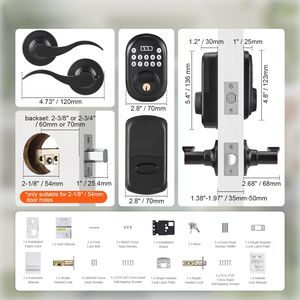 "Wood Door Keyless Entry Lever <b>Lock</b> with Electronic Keypad and Auto-Locking Keypad" - Product Image 4