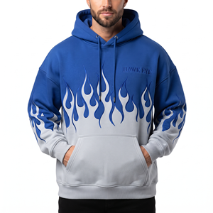 Sweat-shirt à capuche oversize en molleton de coton épais pour homme, style streetwear décontracté avec poche kangourou - Product Image 1