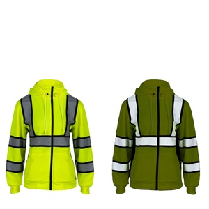 Sudadera de Invierno de Alta Visibilidad Clase 3 para Mujer, Sudadera con Capucha Reflectante para Trabajo con Cremallera, Ropa de Seguridad - Product Image 6