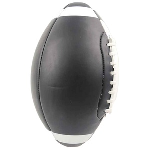Ballon de rugby en cuir PU personnalisé avec logo Solid Traders, taille officielle 3 6 9, noir, léger, antidérapant, facile à saisir - Product Image 5