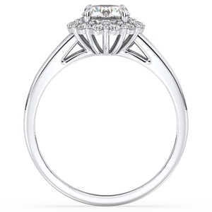Bagues de fiançailles REYES en moissanite taille ronde 1 carat en argent sterling 925, alliance originale minimaliste pour femme - Product Image 5