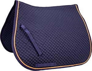 Tapis de selle en coton matelassé noir de haute qualité, respirant, pour équitation polyvalente, avec doublure en peau de mouton - Product Image 2