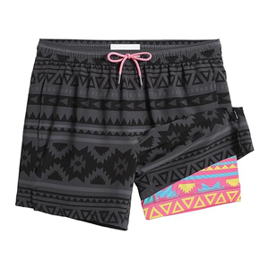 Mens Wholesale OEM <b>Compression</b> <b>Shorts</b> Quick Dry Two Layer Stretch Fabric Sports Gym <b>Shorts</b> Elastic Waist Training <b>Shorts</b> - Product Image 2