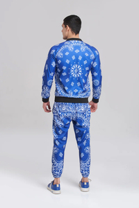 Conjunto Deportivo de Lujo Ecológico 2 en 1 para Hombre, con Capucha, de Poliéster, con Estampado Paisley y Animal/Puntos, Cierre con Cordón Ajustable - Product Image 6