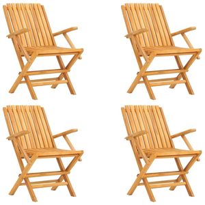 Ensemble de salle à manger de jardin de taille moyenne en teck massif couleur bois naturel - Product Image 3