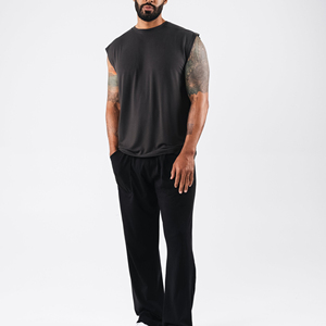 Custom Manufacturer Blank Fitness Sports Muscle Round Neck Loose 100% Cotton Men's Tank Tops for Summer <b>Vest</b> Sleeveless T-Shirt - Product Image 2