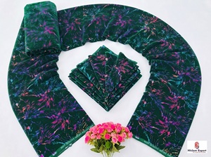 High Quality Velvet Printed Fabric Multicolor Foil Work Dresses Apparel Fashion Textile Decor Custom OEMODM - Product Image 6