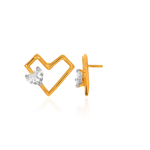 Pendientes de Diamantes con Corte Corazón, Chapados en Oro de 18K, Joyería Romántica para Uso Diario, Diamantes Cultivados en Laboratorio, Color G - Product Image 3
