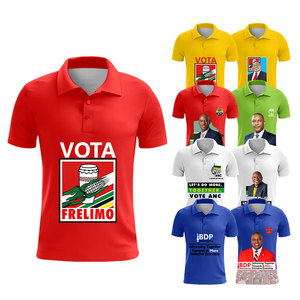 All'ingrosso stampa in poliestere 120gsm 140gsm 160gsm semplice Unisex Rwanda che pubblicizzano magliette Polo da campagna elettorale politica - Product Image 4