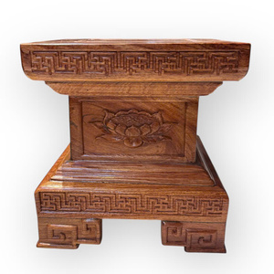 Pedestal cuadrado en forma de flor de loto para estatuas de Buda - Product Image 1