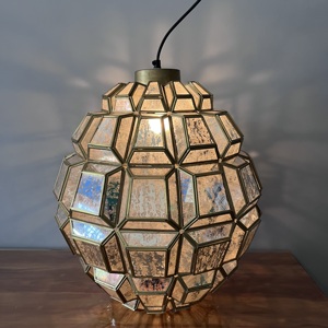 Artisan Design Round Glass <b>LED</b> Pendant <b>Light</b> Warm White Gold Finish Brass/Silver Glass Mounted Chandelier <b>for</b> Living <b>Room</b> - Product Image 4