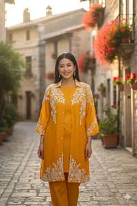 Kurti en rayonne épaisse pour femme avec broderie Chicken Kari - Product Image 3