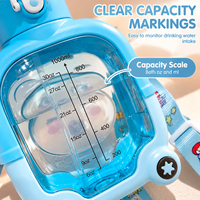 Gobelet d'eau carré créatif pour enfants Magic Bear Cartoon, haute valeur esthétique, été, extérieur, résistant aux chutes, grande capacité, plastique