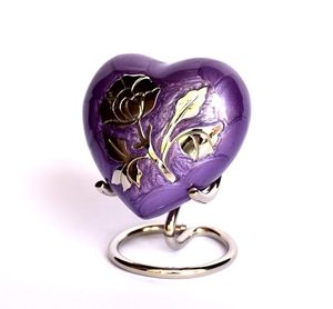 Premium and elegant Brass Heart Cremation <b>Memorial</b> <b>Keepsake</b> Urn Ash Holder Featuring Durable Premium Exterior Craftsmanship - Product Image 1