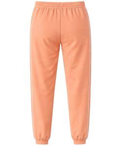 Ensemble de survêtement pour femme personnalisé couleur pêche, veste zippée et pantalon de jogging, tenue de sport décontractée deux pièces avec bordure contrastante blanche - Product Image 4