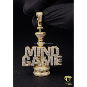 <b>Iced</b> <b>Out</b> Chess King Mind Game Pendant Lab Grown Diamond Hip Hop Gold <b>Chain</b> Bling Luxury Necklace Gift - Product Image 6