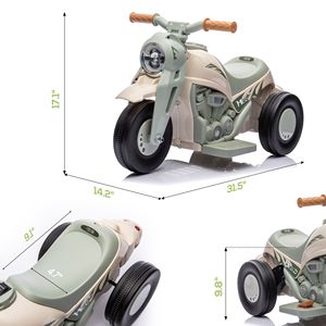 Bianco crema 6V Bubble Car per bambini moto elettrica a 3 ruote con faro a LED e triciclo elettrico - Product Image 3