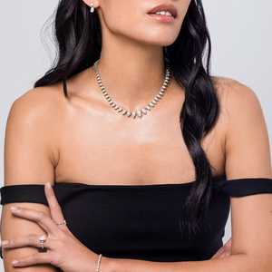 Collar de tenis con diamantes en forma de pera, oro macizo de 18 quilates, collar de boda chapado en oro de lujo - Product Image 1