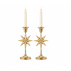 Lot de bougeoirs de Noël dorés en gros – Supports modernes en métal pour centre de table et décoration d'hiver - Product Image 1