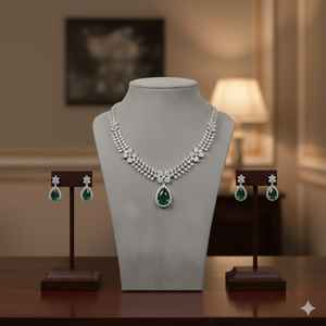 Elegante conjunto de collar de latón para mujer con diseño elegante, joyería ligera y brillo duradero para fiestas y uso casual, procedente de la India. - Product Image 3