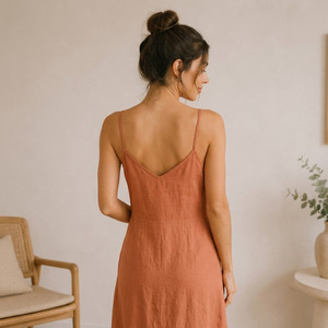 Ensemble de pyjama d'été pour femmes en lin naturel, confortable et doux, vêtements de détente pour femmes, ensemble de vêtements de nuit - Product Image 4