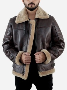 Nouvelle collection de vestes en cuir B3 en peau de mouton pour hommes, design tendance avec col en fourrure, respirantes, grandes tailles, style moderne, personnalisables, en vente - Product Image 2