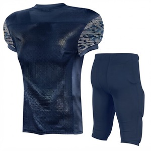 Color Contrast Custom Heat-Transfer Printed Football Uniform Set Sleeveless Integrated <b>Padded</b> <b>Pants</b> Team Sportswear 100% - Product Image 2