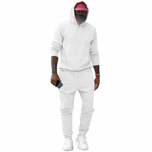 Conjunto Deportivo de Dos Piezas para Hombre, Sudadera con Capucha y Pantalones Deportivos, Color Sólido, Estilo Casual y Atlético - Product Image 1