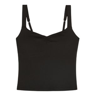 เสื้อกล้ามถักแบบมีสายปรับได้สำหรับผู้หญิง พร้อมโลโก้ด้านหน้า เนื้อผ้านุ่ม ยืดหยุ่น สวมใส่สบาย - Product Image 1