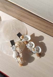 Pince à cheveux artisanale en coquillages, style bohème côtier, barrette en coquillages naturels, accessoire de cheveux d'été pour la plage, fournisseur en gros du Vietnam - Product Image 3