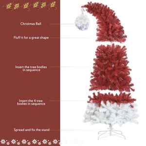 Albero di Natale Rosso Personalizzabile 10m, Effetto Neve, Alta Qualità, in PET, a Batteria, Realistico, per Decorazioni Natalizie da Esterno - Product Image 4