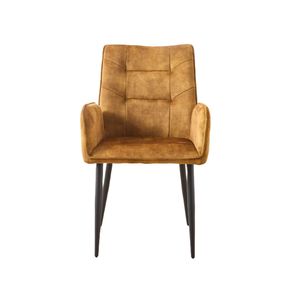 Set di 2 Sedie da Pranzo Moderne Giallo Senape con Sedute Imbottite Morbide e Struttura in Ferro - Product Image 3