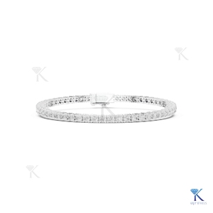 2.50 MM Lab Grown Diamond Round Brilliant Cut Filled E Color Classic Tennis Bracelet 14K <b>Solid</b> <b>Gold</b> Luxury Unisex Bridal Jewelry - Product Image 3