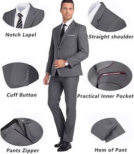 Mens Wedding <b>Suit</b> Pant Coat Formal Slim Fit Groom Tuxedo set - Product Image 4