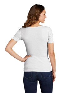 Camiseta de manga corta con cuello redondo para mujer, blanca, de punto, informal, de color liso, básica, de alta calidad, al mejor precio. - Product Image 4