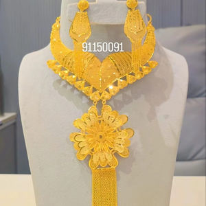 ชุดเครื่องประดับผู้หญิงสไตล์ฮิปฮอปแฟชั่นใหม่ ชุบทอง โลหะผสมสีดำ ประดับเพชร ลายอินฟินิตี้ สร้อยคอ ชุดเครื่องประดับงานแต่งงาน ดีไซน์หนา - Product Image 1