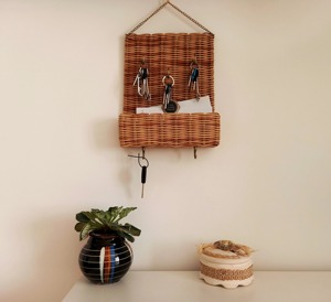 Premium Rattan <b>Wall</b> Key Holder Perfect For Farmhouse Decor Stylish Entryway Key Storage <b>Rack</b> Natural Handmade Look From India - Product Image 5