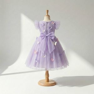 ชุดเดรสงานเลี้ยงแขนยาวผ้าทูลสีลาเวนเดอร์สไตล์เกาหลีสำหรับเด็กผู้หญิงอายุ 4-8 ปี - Product Image 2