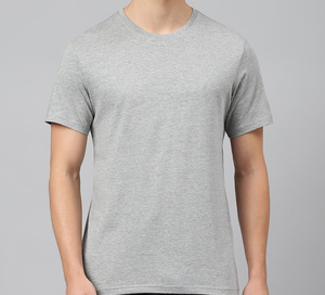 T-shirt en coton uni pour homme, coupe classique, léger, col rond, basique, personnalisable pour impression sur mesure, vente en gros OEM. - Product Image 1